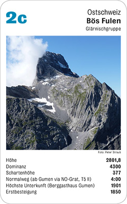 Gipfelquartett, Volume 3, Karte 2c, Ostschweiz, Bös Fulen, Glärnischgruppe, Foto: Peter Straub.
