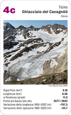 Gletscherquartett, Volume 1, Karte 4c, Ticino, Ghiacciaio del Cavagnöö, Cevio, Foto: Massimo Sisini (2009).
